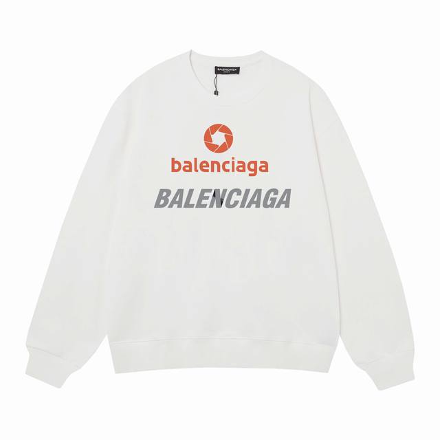 3493# BALENCIAGA巴黎世家400克印花圆领大毛圈卫衣 1：1对版面料400克毛圈高克重纯棉，提前做过预缩水1x1双纱怎么洗都不会变形，正确版本吊牌