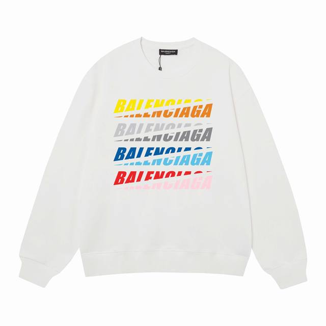 3492# BALENCIAGA巴黎世家400克印花圆领大毛圈卫衣 1：1对版面料400克毛圈高克重纯棉，提前做过预缩水1x1双纱怎么洗都不会变形，正确版本吊牌