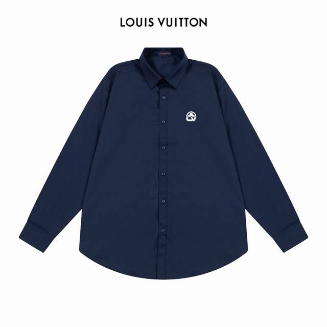 LV 路易威登官网经典品牌铁标Logo 设计长袖衬衫 对版定染面料 上身高级感十足 纯棉竹纤维面料 高品质 男女同款 码数:39 43 M 3XL