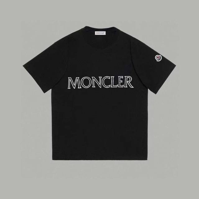 Moncler蒙口 春夏2024SS 新款logo字母 拼接刺绣小标 短袖T恤 购入原版开模打造，全套定制辅料，细节决定成败。 面料：规格采用实打实280g 1