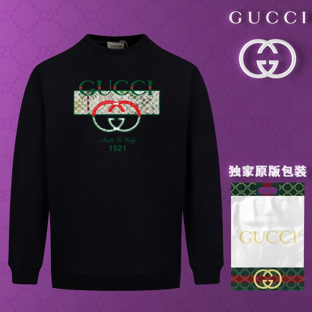 顶级版本 官网品质 古驰 GUCCI 现货秒发 2024秋冬新款毛圈卫衣 搭配重工高端数码3D个性LOGO印花工艺，设计独特，做工细致完美高端定制 面料：采用4