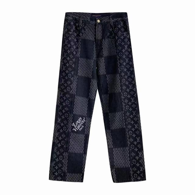 大货已出 白底细节图片 LouisVuitton 路易威登 NIGO X Lv 联名22SS棋盘格满印Logo牛仔裤 区别于市面普通棋盘格版本，凹凸有立体感。时