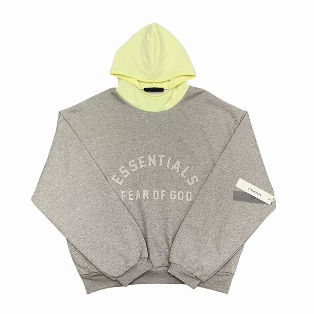 春园黄 24新款FOG GX FEAR OF GOD ESSENTIALS NEW Nylon Fleece Hoodie 连帽套头卫衣男女情侣明星同款连帽帽衫