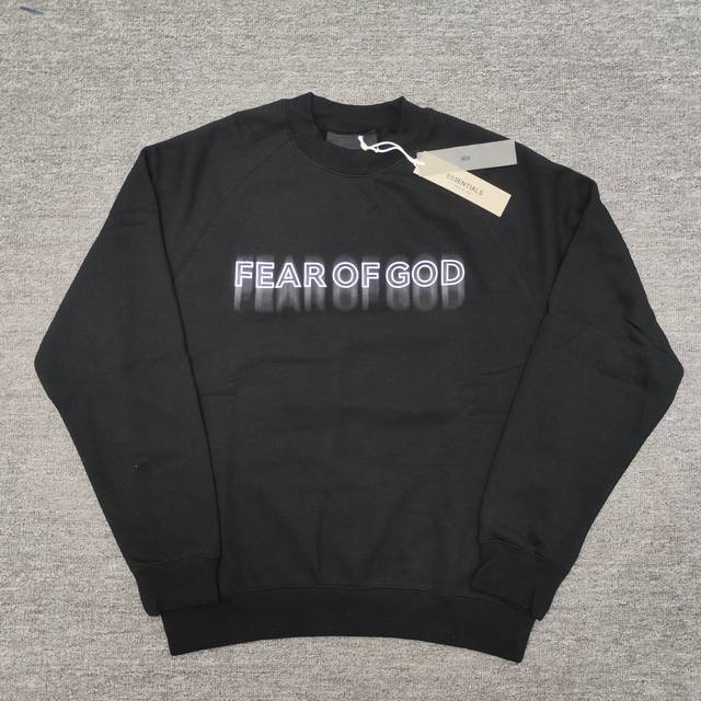 顶级版本FOG CRAZY FEAR OF GOD ESSENTIALS新款幻影字母潮牌加绒男士情侣圆领卫衣 高品面料采用高端400克面料！丝滑柔顺！不变形，不